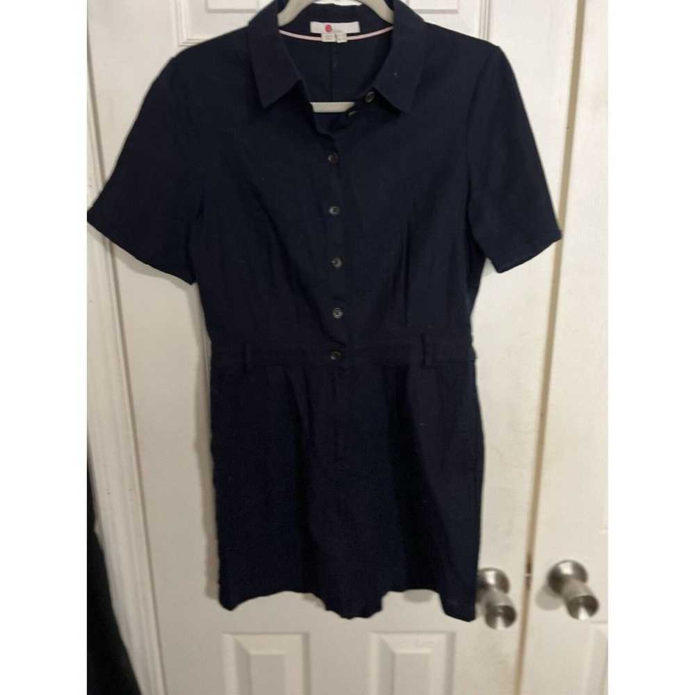 Boden Navy Blue Romper Jumpsuit Size 6 Linen Cott… - image 3