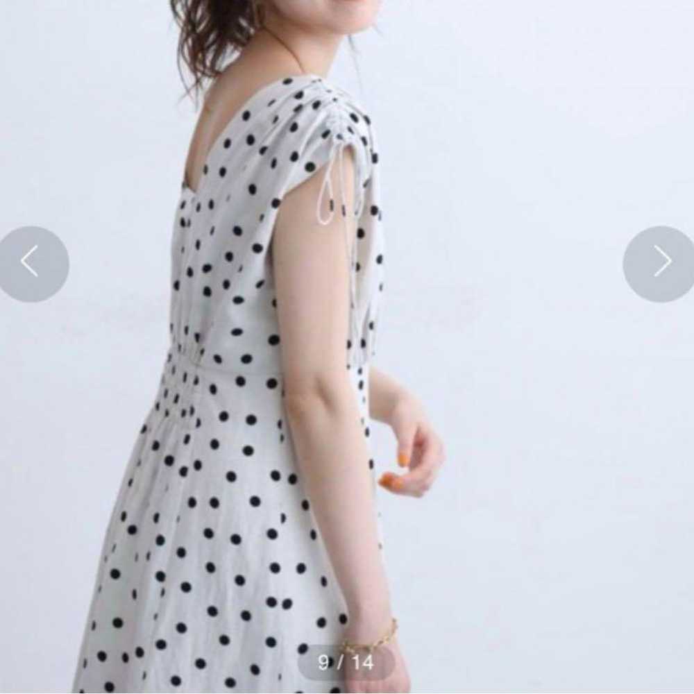 Linen dot long one-piece dress ♡ Mystrada - image 2