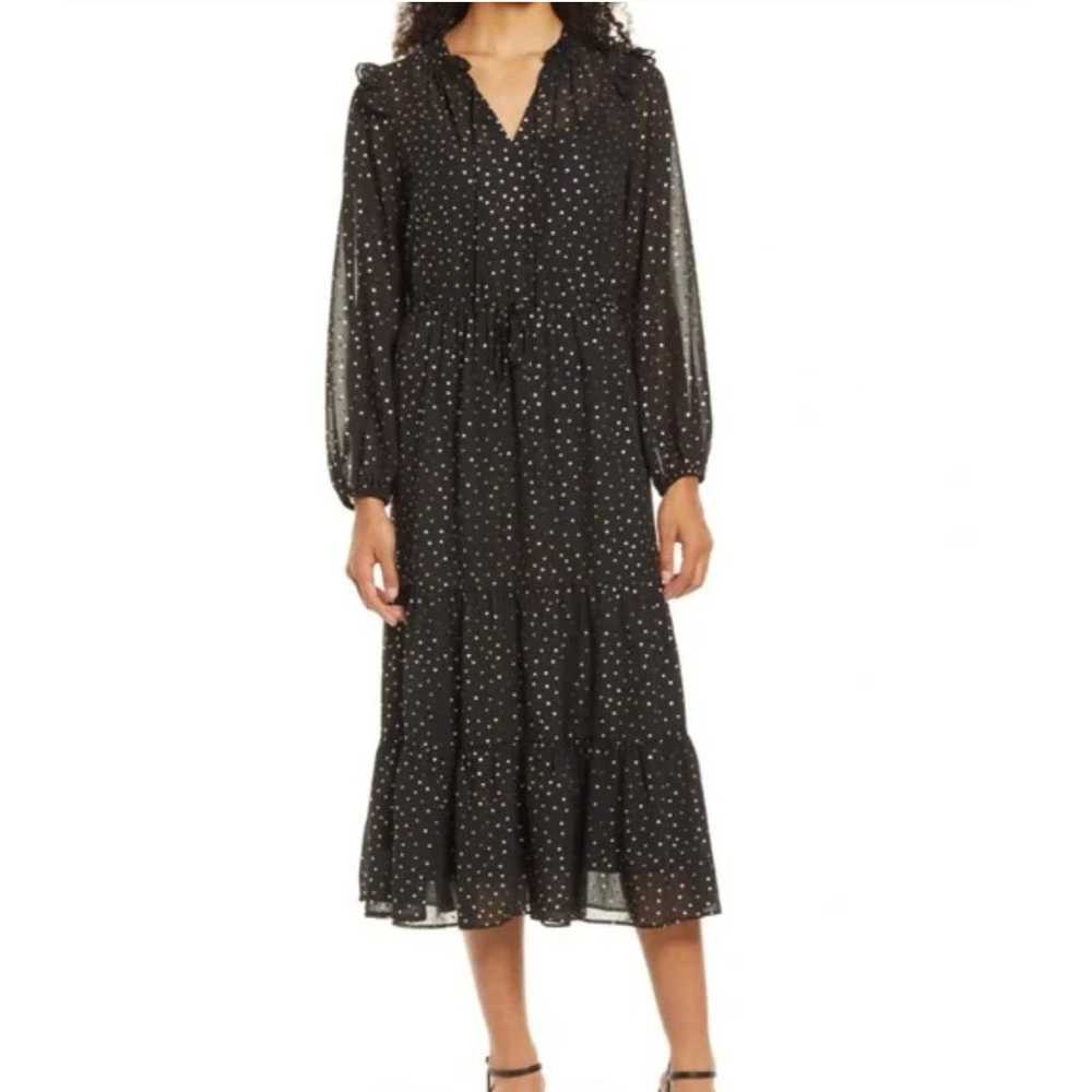 Julia Jordan Polka Dot Ruffled Tiered Midi Dress … - image 2