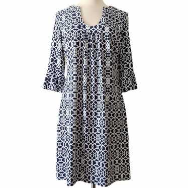 JUDE CONNALLY "Nancy's Dress Shift Navy Blue Whit… - image 1