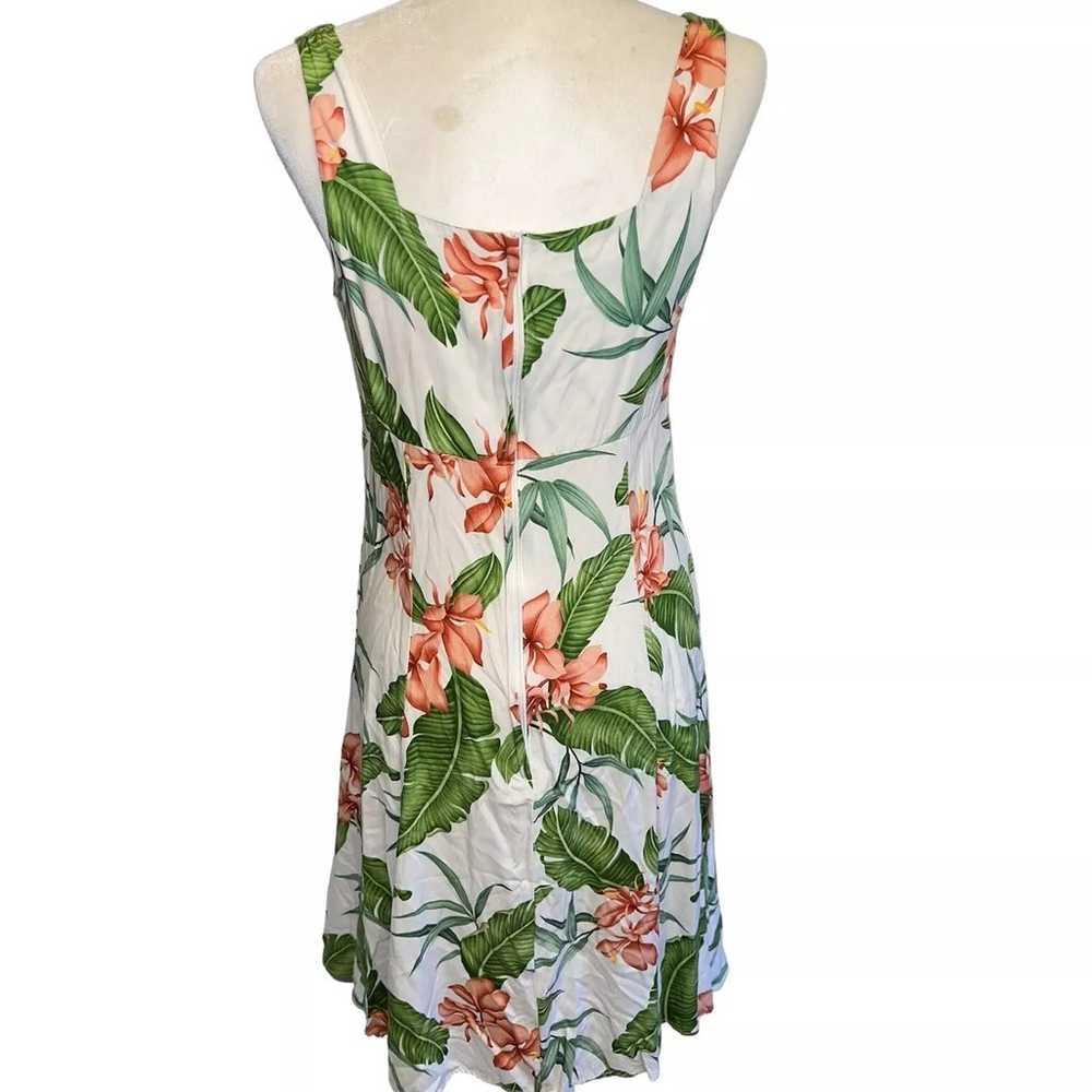 White Two Palms Hawaii Tropical Sleeveless Midi D… - image 4