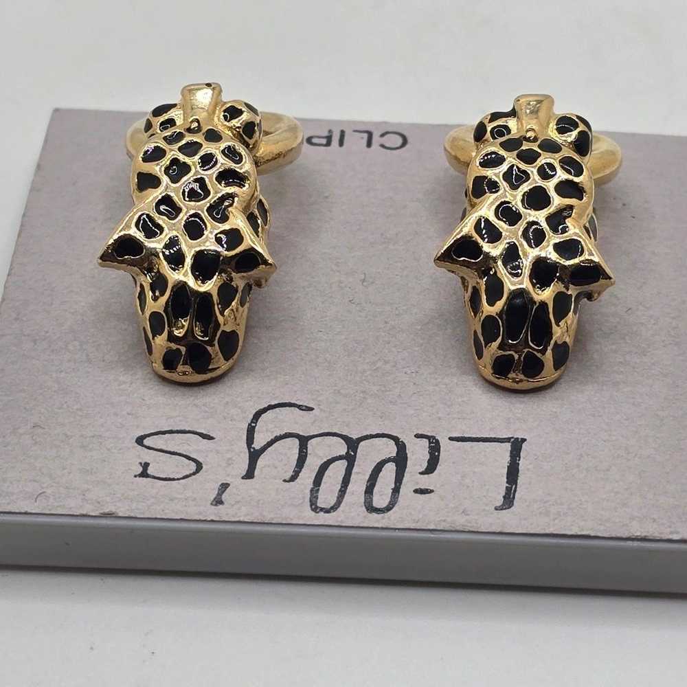 "Vintage 1980s Lilly’s Jewels Gold-Tone Leopard D… - image 3