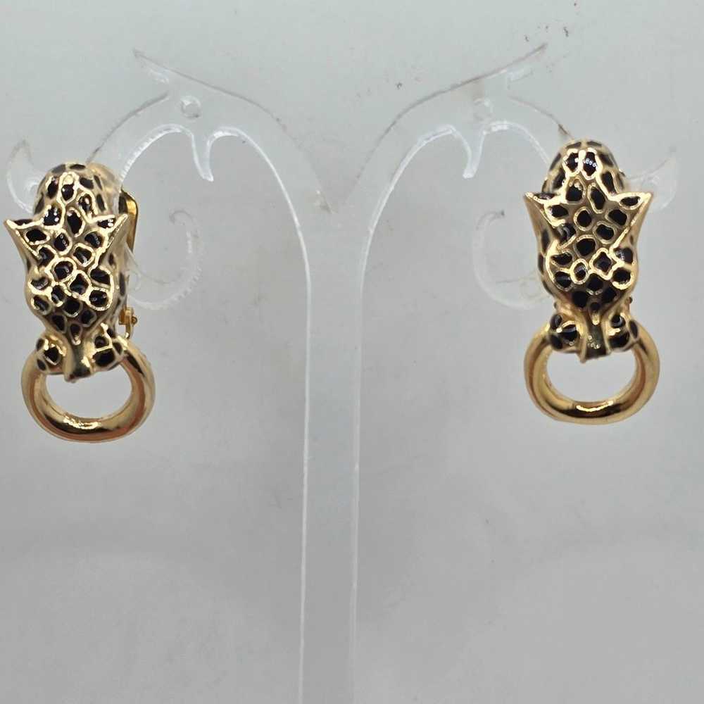 "Vintage 1980s Lilly’s Jewels Gold-Tone Leopard D… - image 5