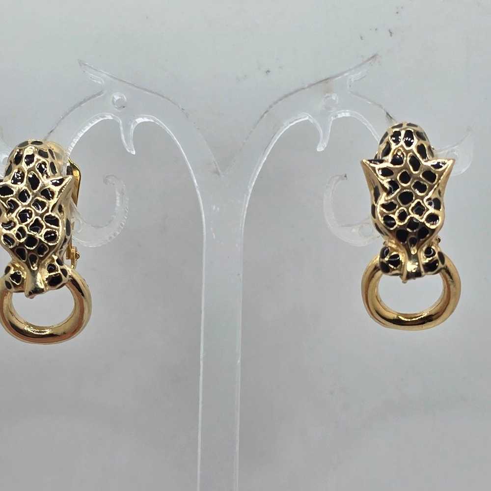 "Vintage 1980s Lilly’s Jewels Gold-Tone Leopard D… - image 6