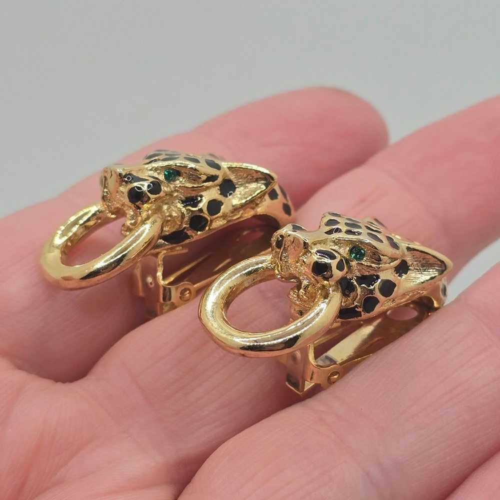 "Vintage 1980s Lilly’s Jewels Gold-Tone Leopard D… - image 8