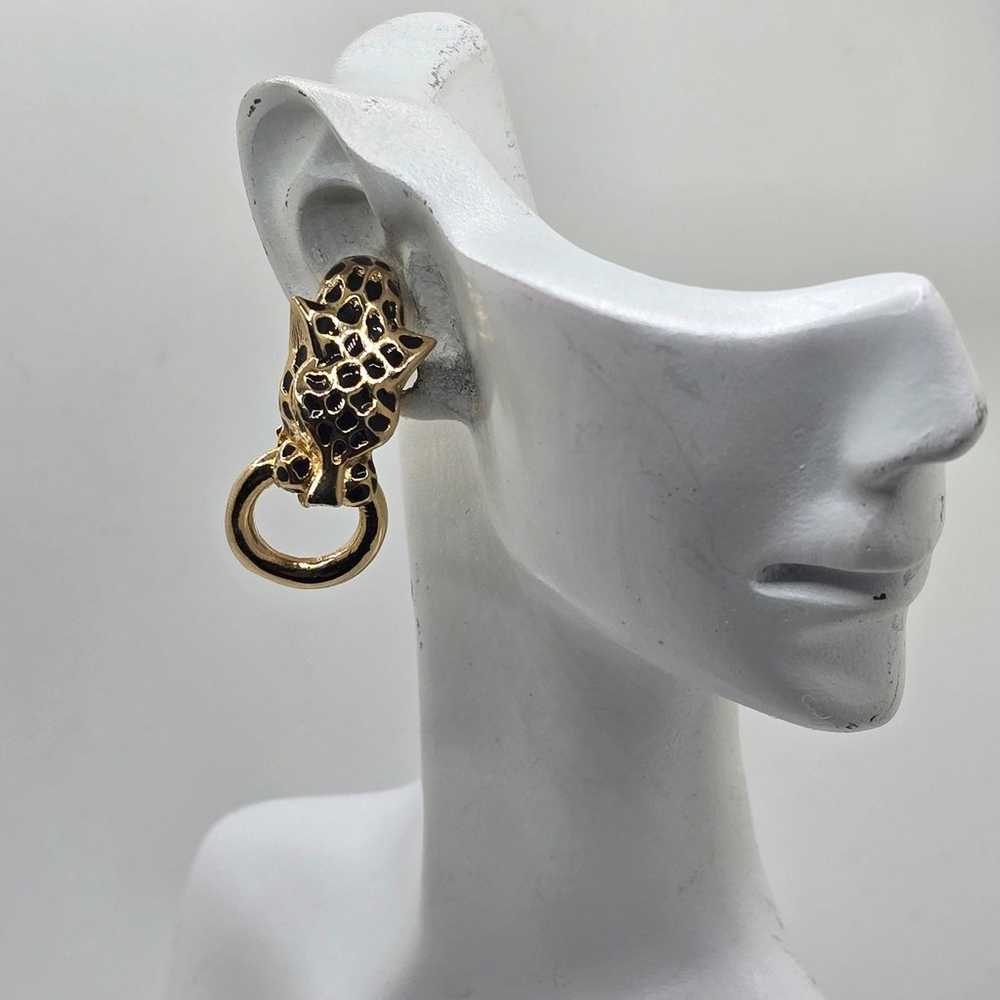 "Vintage 1980s Lilly’s Jewels Gold-Tone Leopard D… - image 9