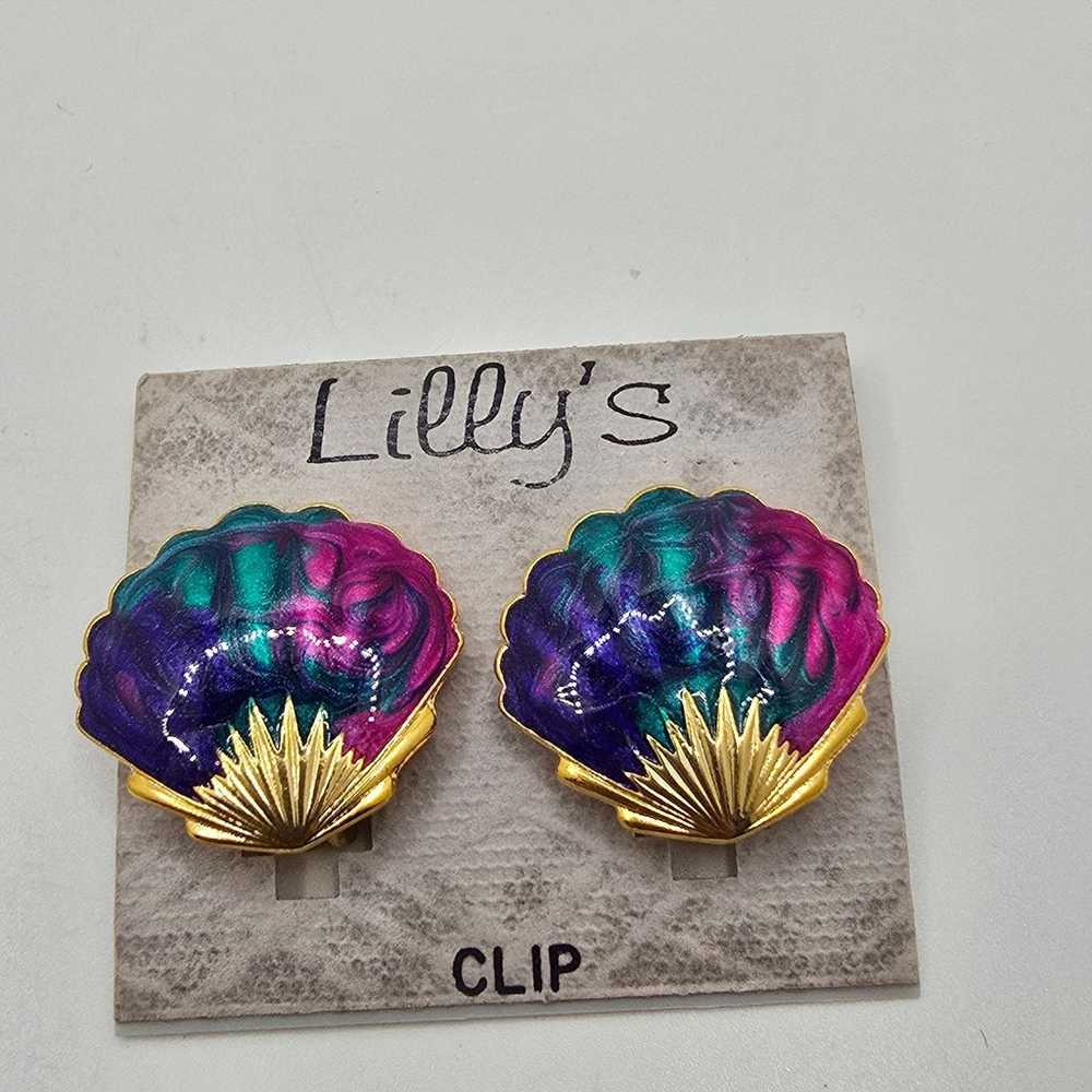 Lot of 4 Pairs Vintage 1980s Lilly’s Clip-On Earr… - image 2