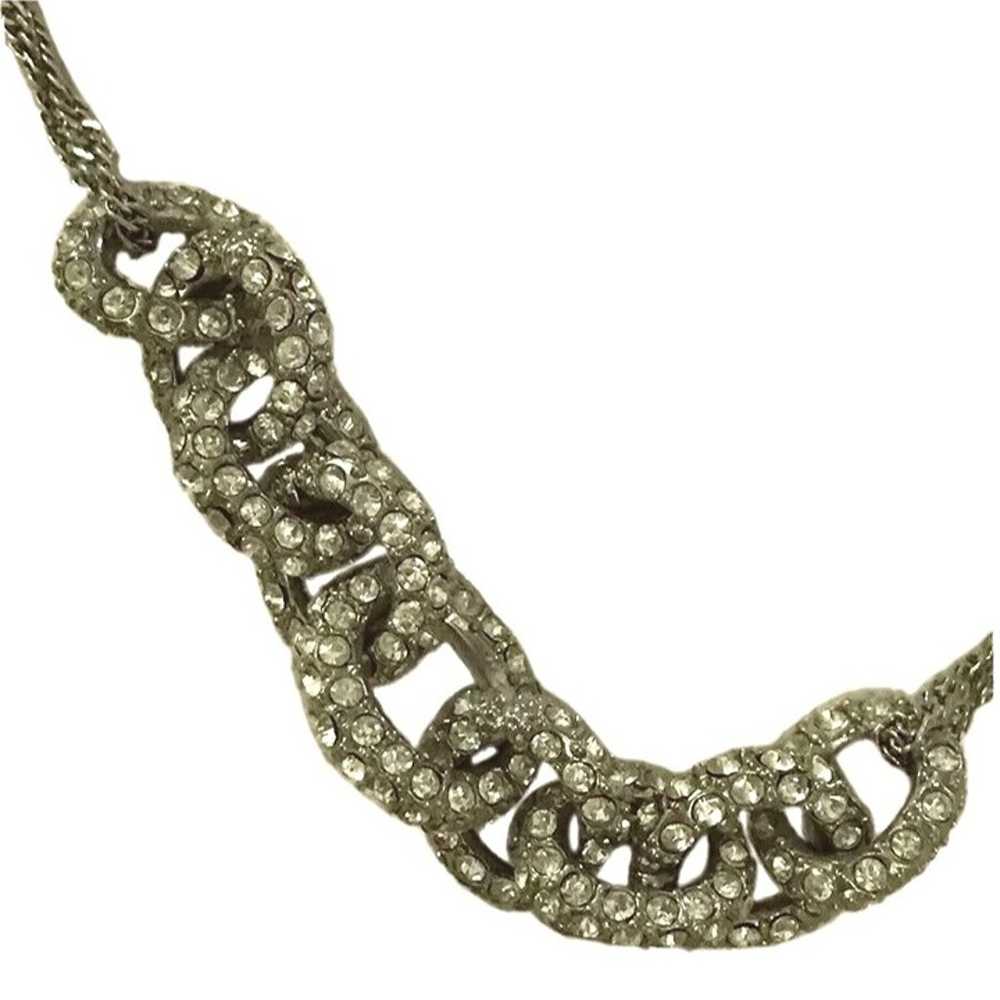 Monet Necklace Vintage Chainlink Adjustable Pave … - image 3