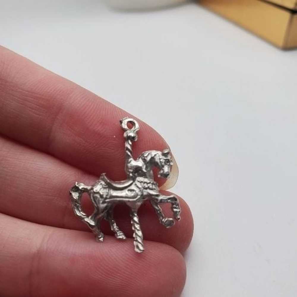 Unicorn horse Carousel carnival necklace pendant … - image 1