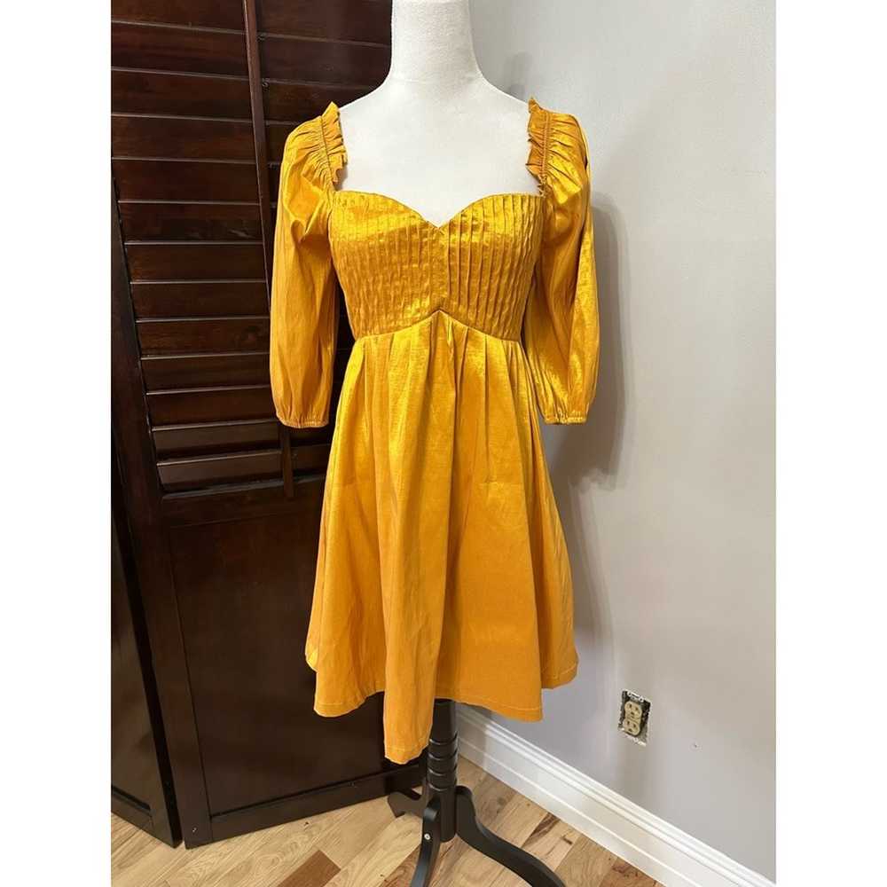 Vici Collection Womens Babydoll Dress Yellow Mini… - image 2