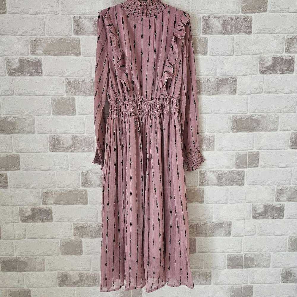 Chiffon frill long-sleeve midi dress - image 3