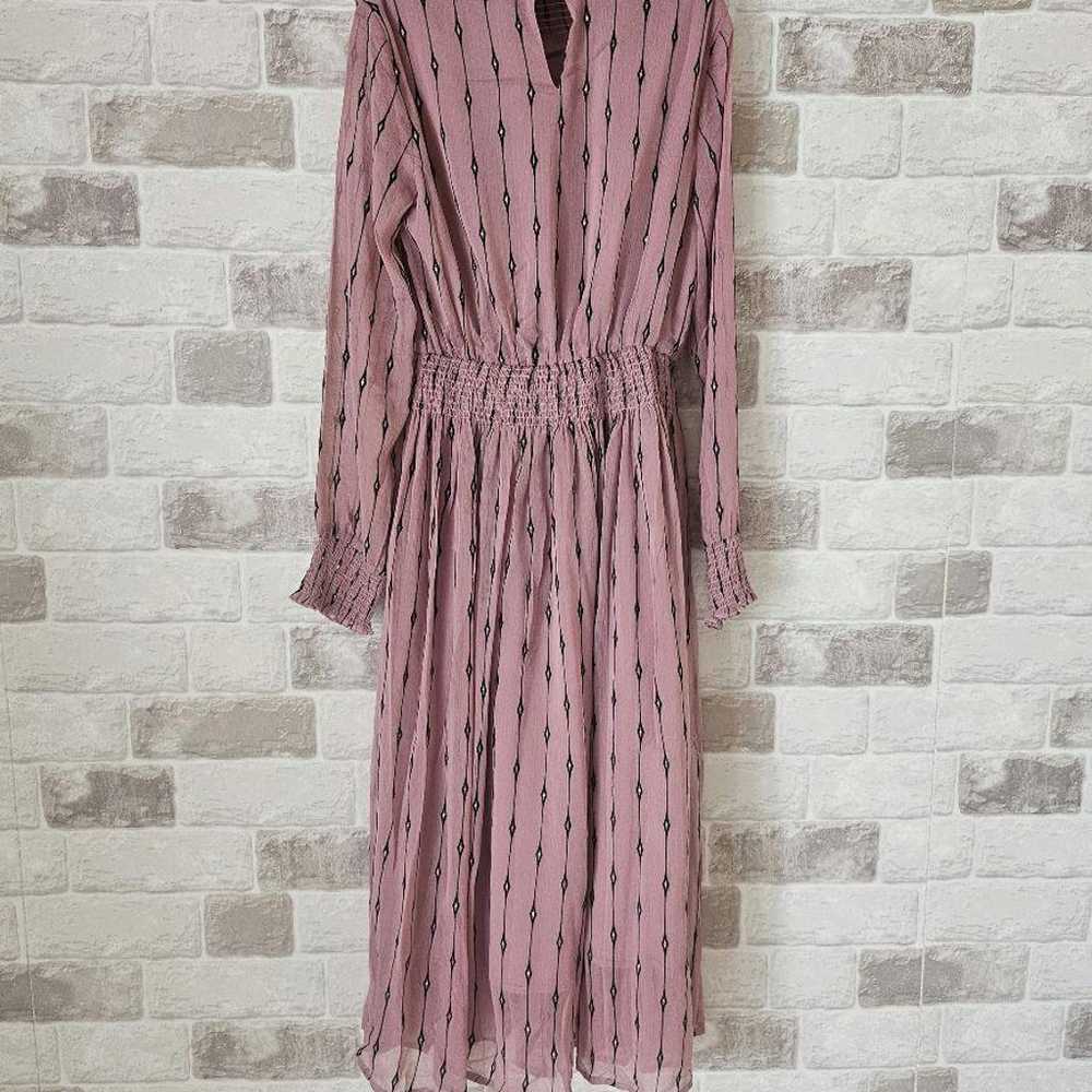 Chiffon frill long-sleeve midi dress - image 4