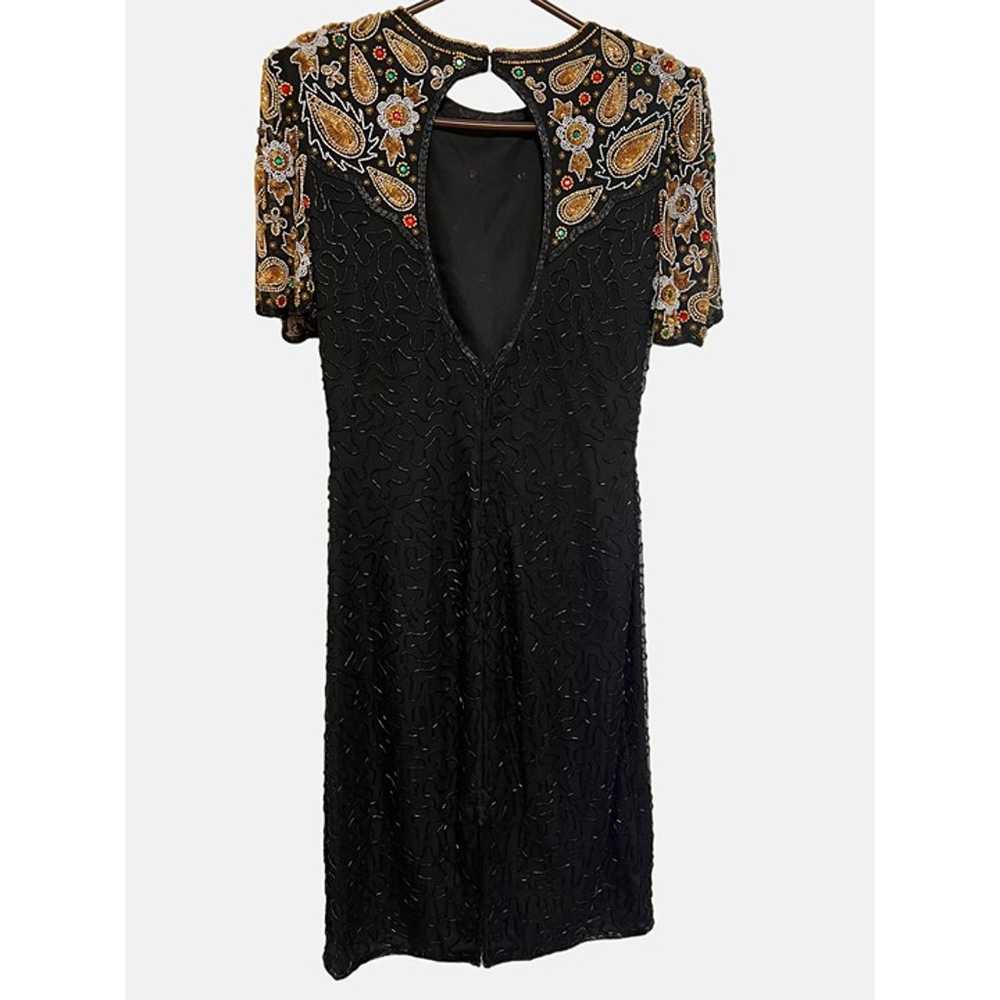 Vintage Laurence Kazar New York Black & Gold Silk… - image 2