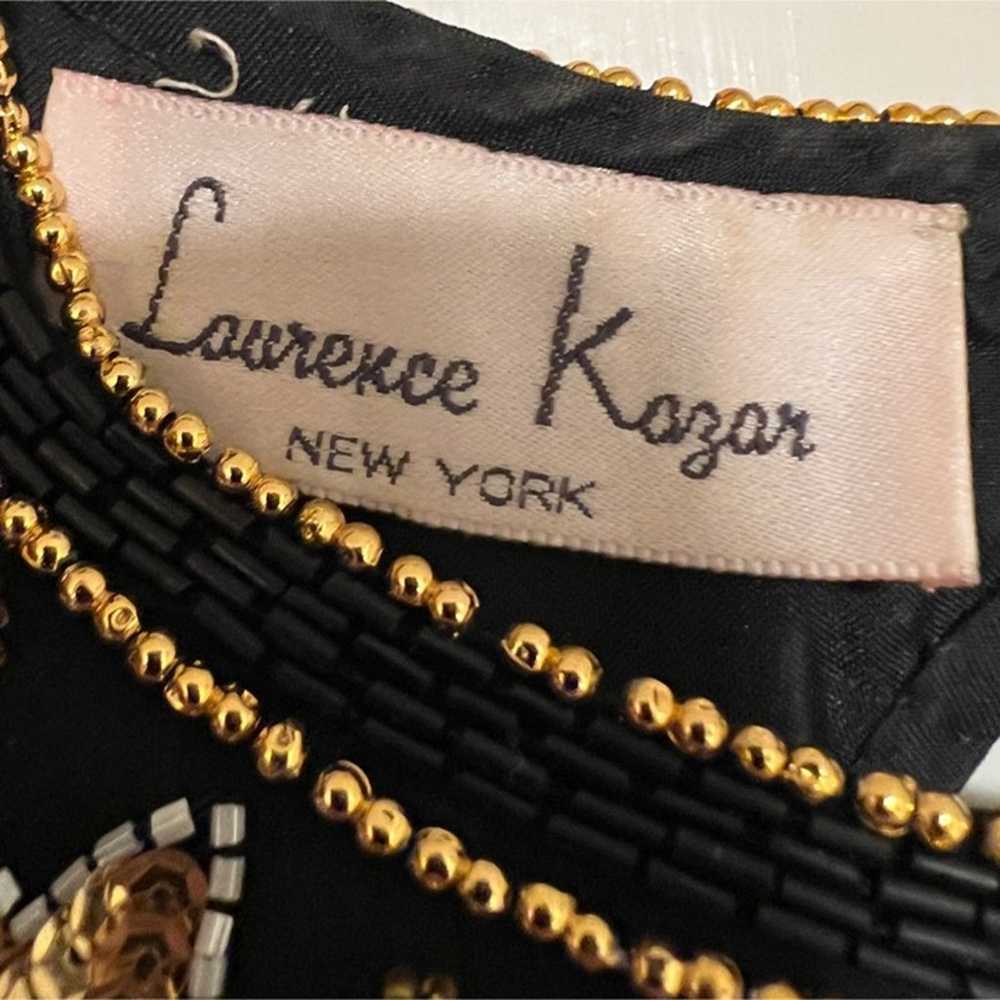 Vintage Laurence Kazar New York Black & Gold Silk… - image 3