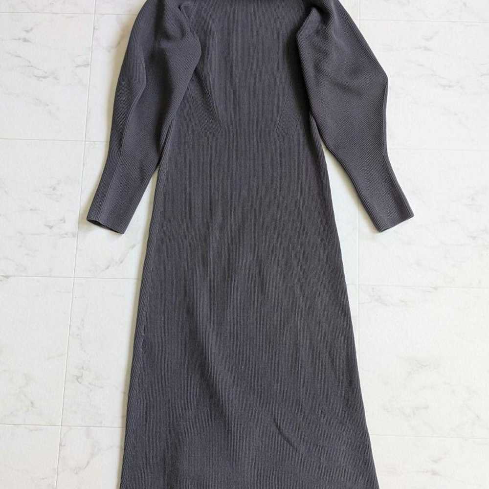 Mila Owen Sleeve Volume Rib Knit Long One-Piece - image 8