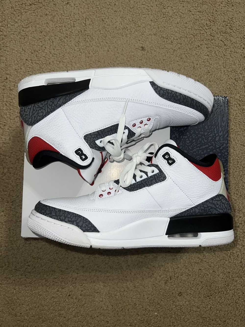 Jordan Brand × Nike Jordan 3 Retro Fire Red Denim - image 2