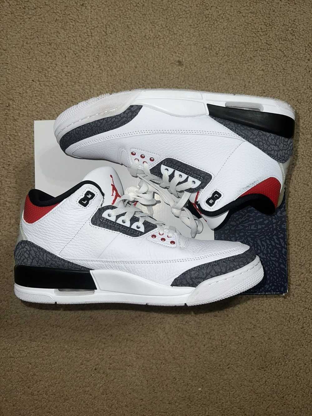 Jordan Brand × Nike Jordan 3 Retro Fire Red Denim - image 3