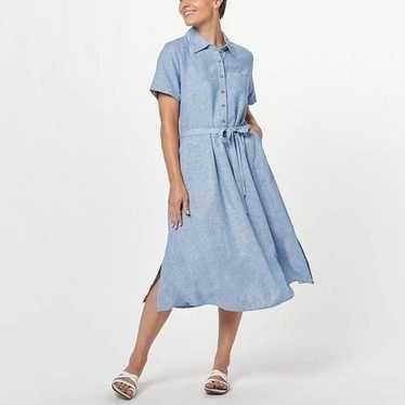 Denim & Co. Naturals Linen Blend Comfy Tie-Waist … - image 1