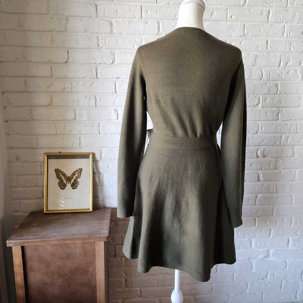 French Connection Wrap Sweater Dress, M, Olive Gr… - image 5