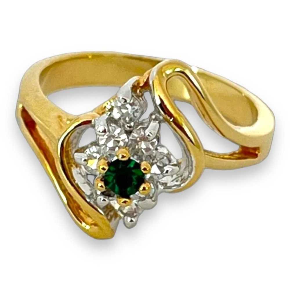 Vintage Ring Size 8 Green Austrian Crystal Accent… - image 9