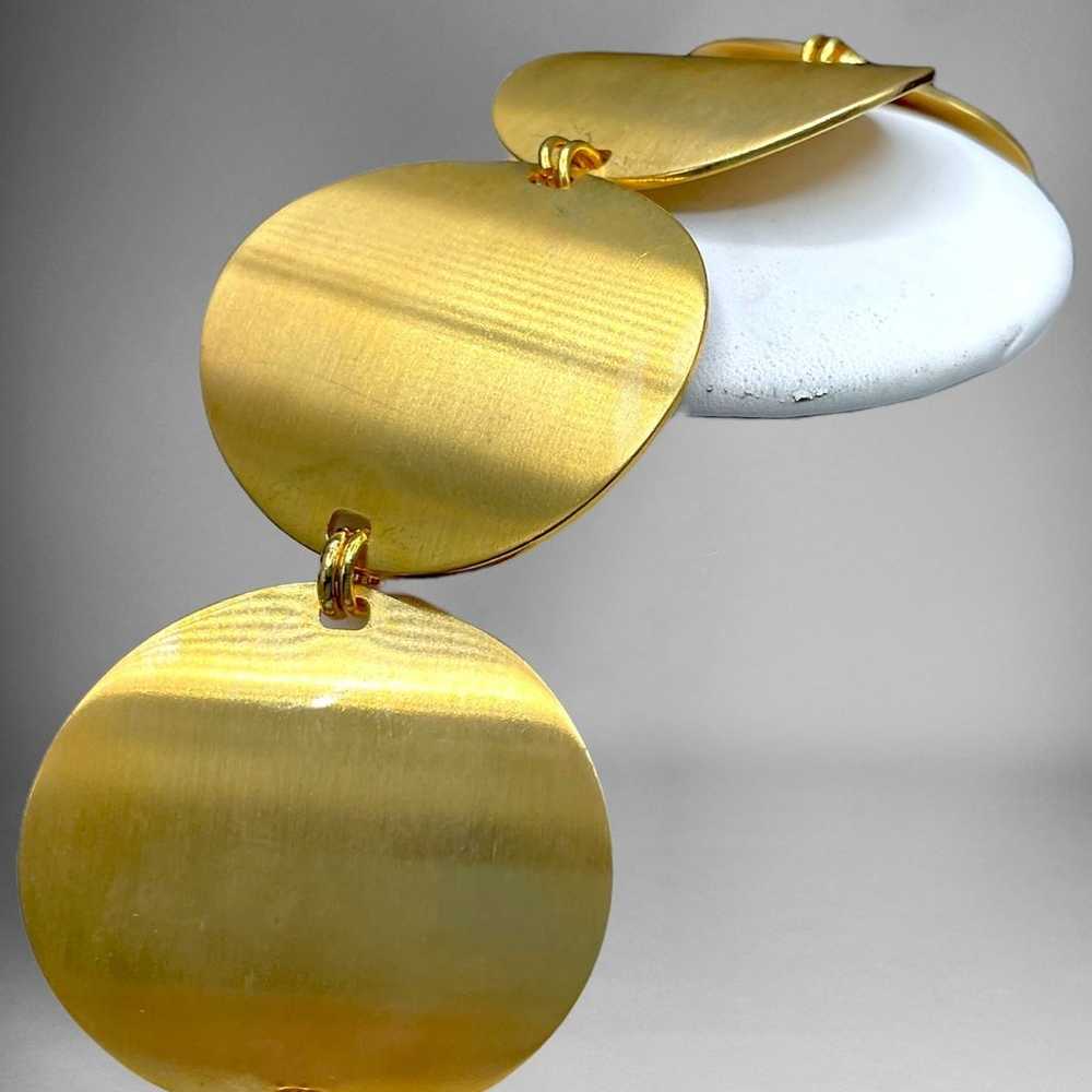 Kenneth Jay Lane Large Gold Disc Necklace - image 4