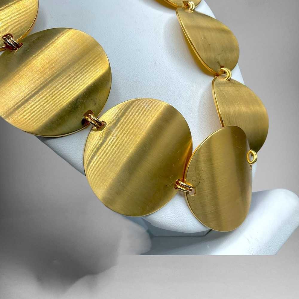 Kenneth Jay Lane Large Gold Disc Necklace - image 6