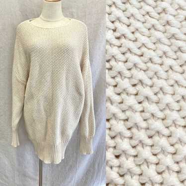 CAARA beige chunky knit wool blend sweater tunic … - image 1