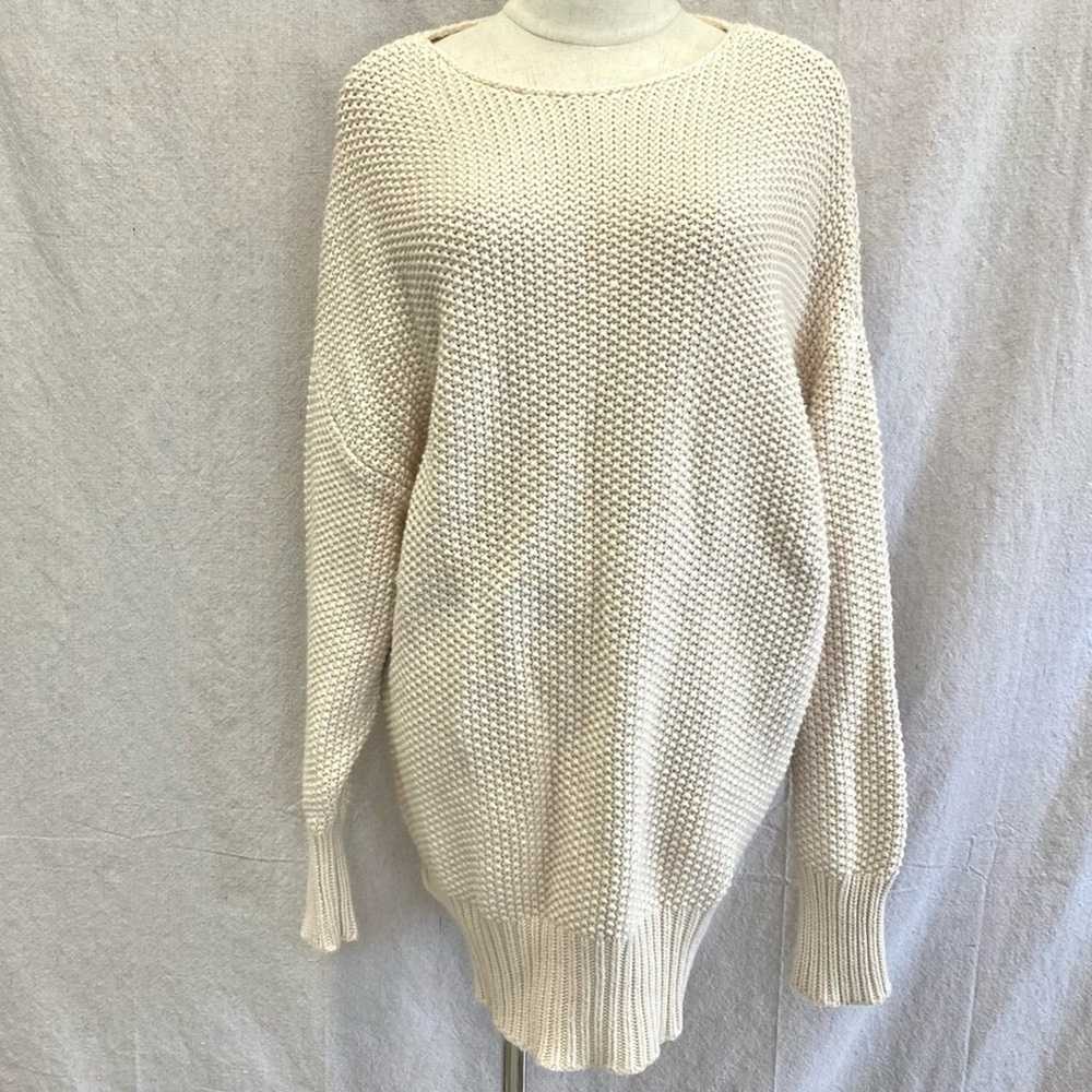 CAARA beige chunky knit wool blend sweater tunic … - image 2