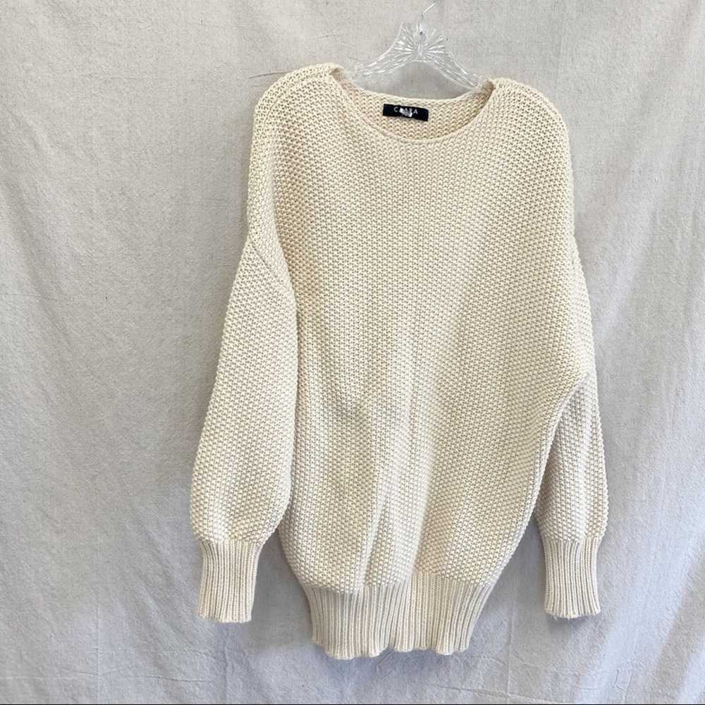 CAARA beige chunky knit wool blend sweater tunic … - image 8