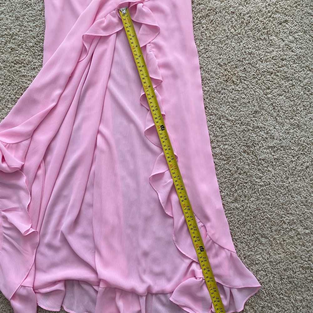 Runaway The Label Pink Maxi Dress Ruffles Slit Vn… - image 10