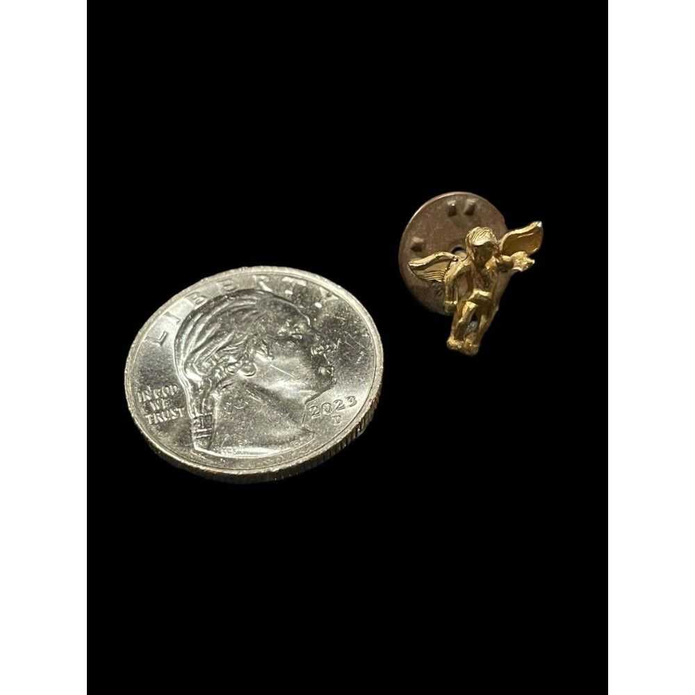 Gold × Guardian Angel × Pins Vintage Gold Tone Wi… - image 3