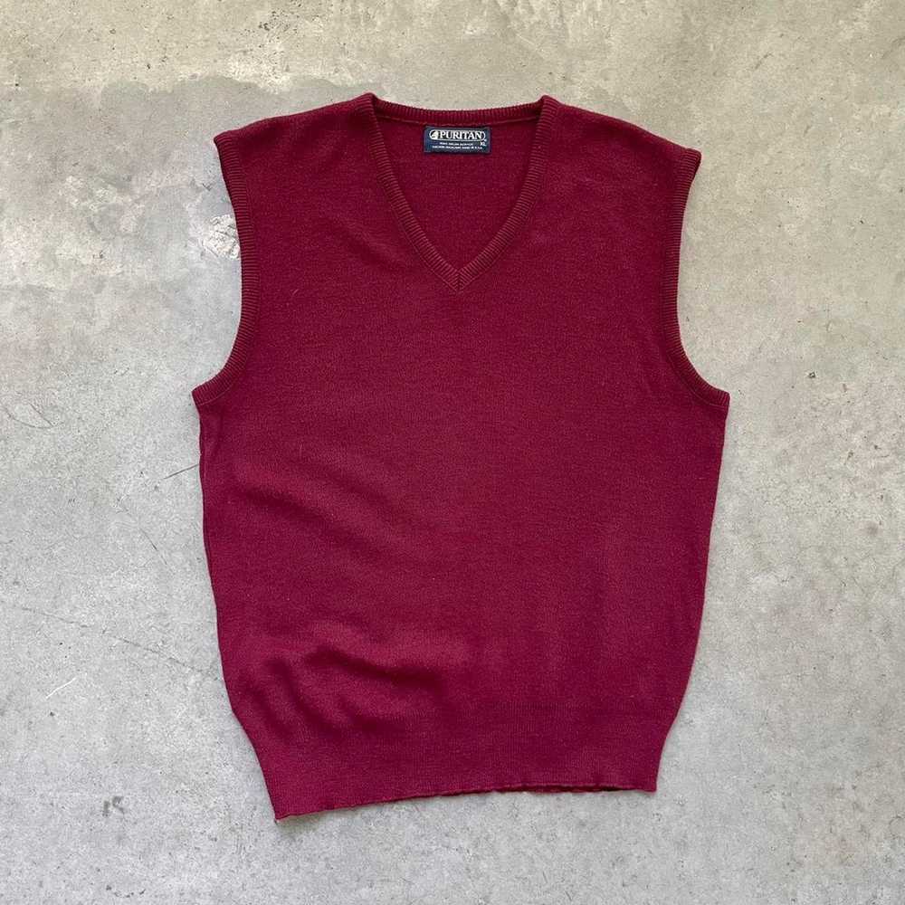 Vintage Vintage Puritan Burgundy Sweater Vest - image 1