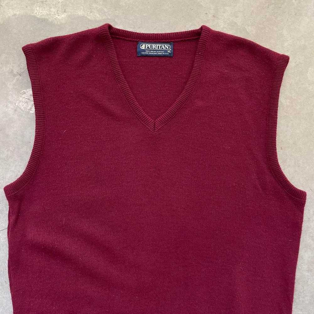 Vintage Vintage Puritan Burgundy Sweater Vest - image 2