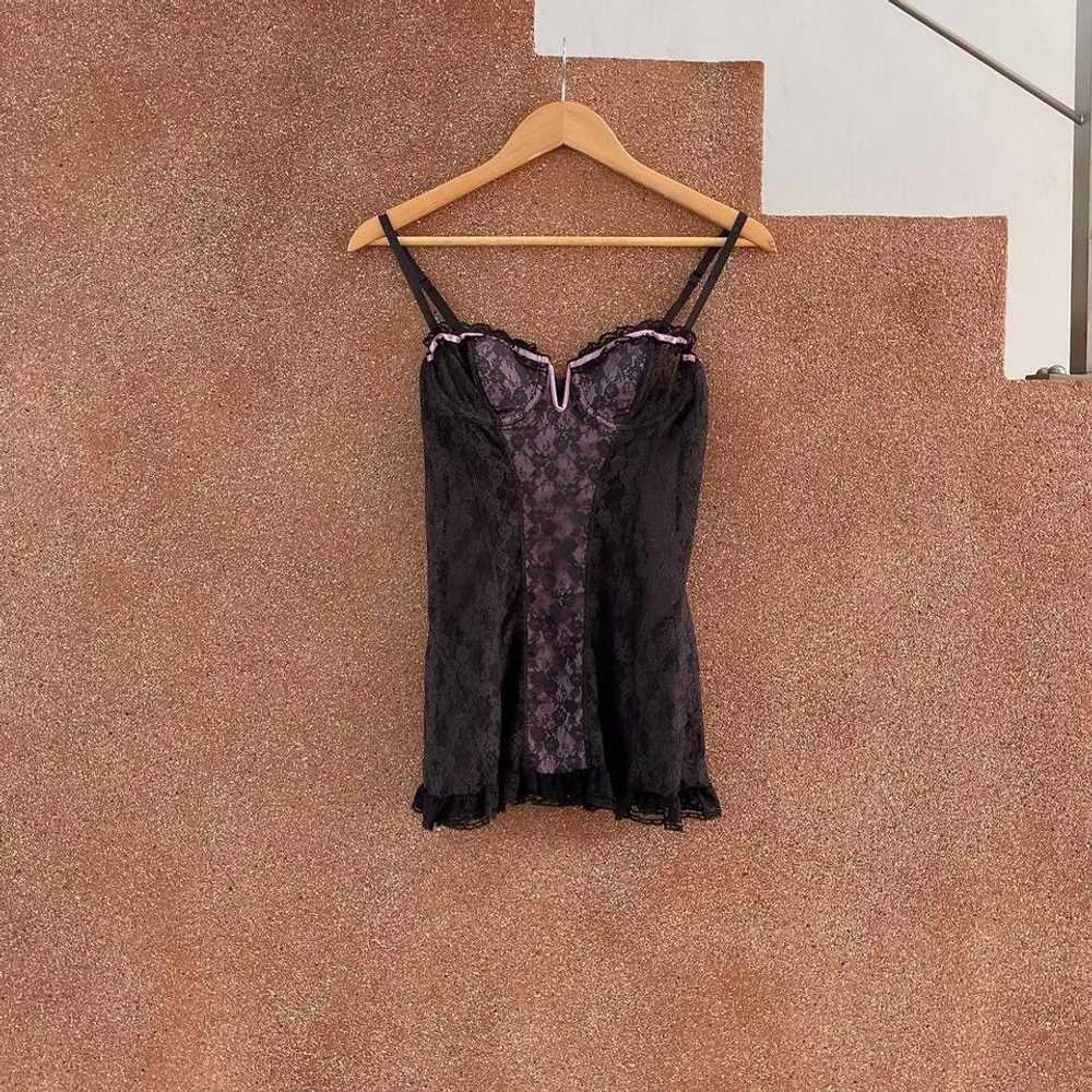 Victoria's Secret Vintage VS Black Floral Mesh Sh… - image 3