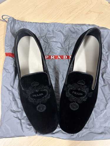 Prada Prada Suede Big Logo Loafers