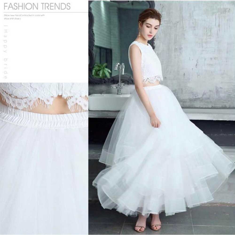 Separate Dress Wedding Dress White Lace Top Flare… - image 3