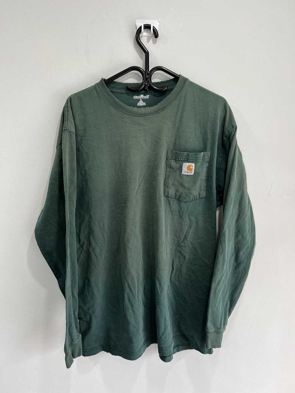 Vintage Carhartt Shirt Forest Green Longsleeve su… - image 1