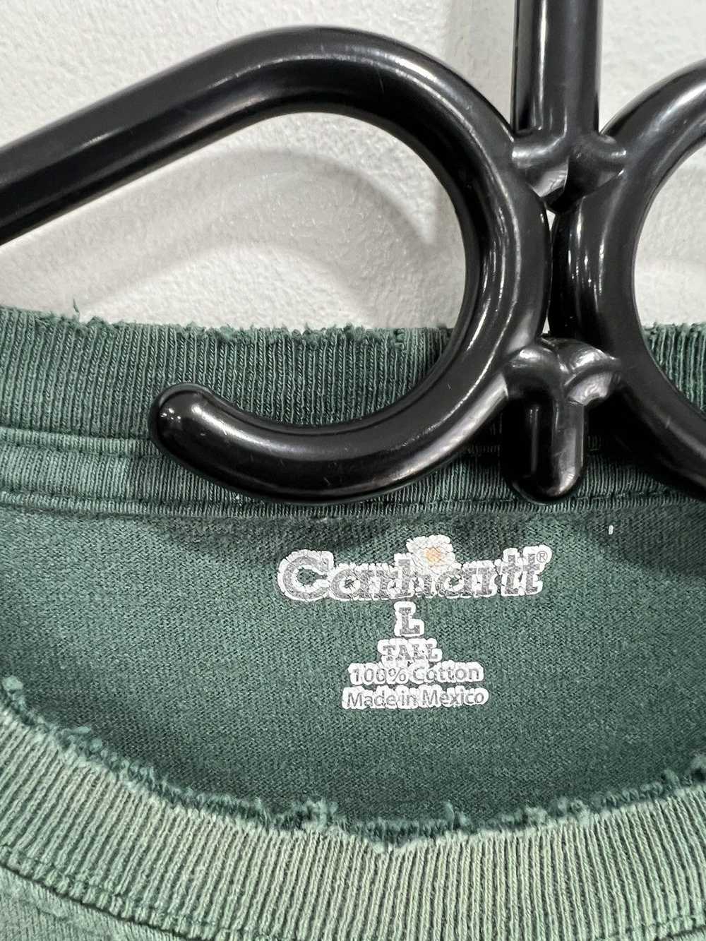 Vintage Carhartt Shirt Forest Green Longsleeve su… - image 4