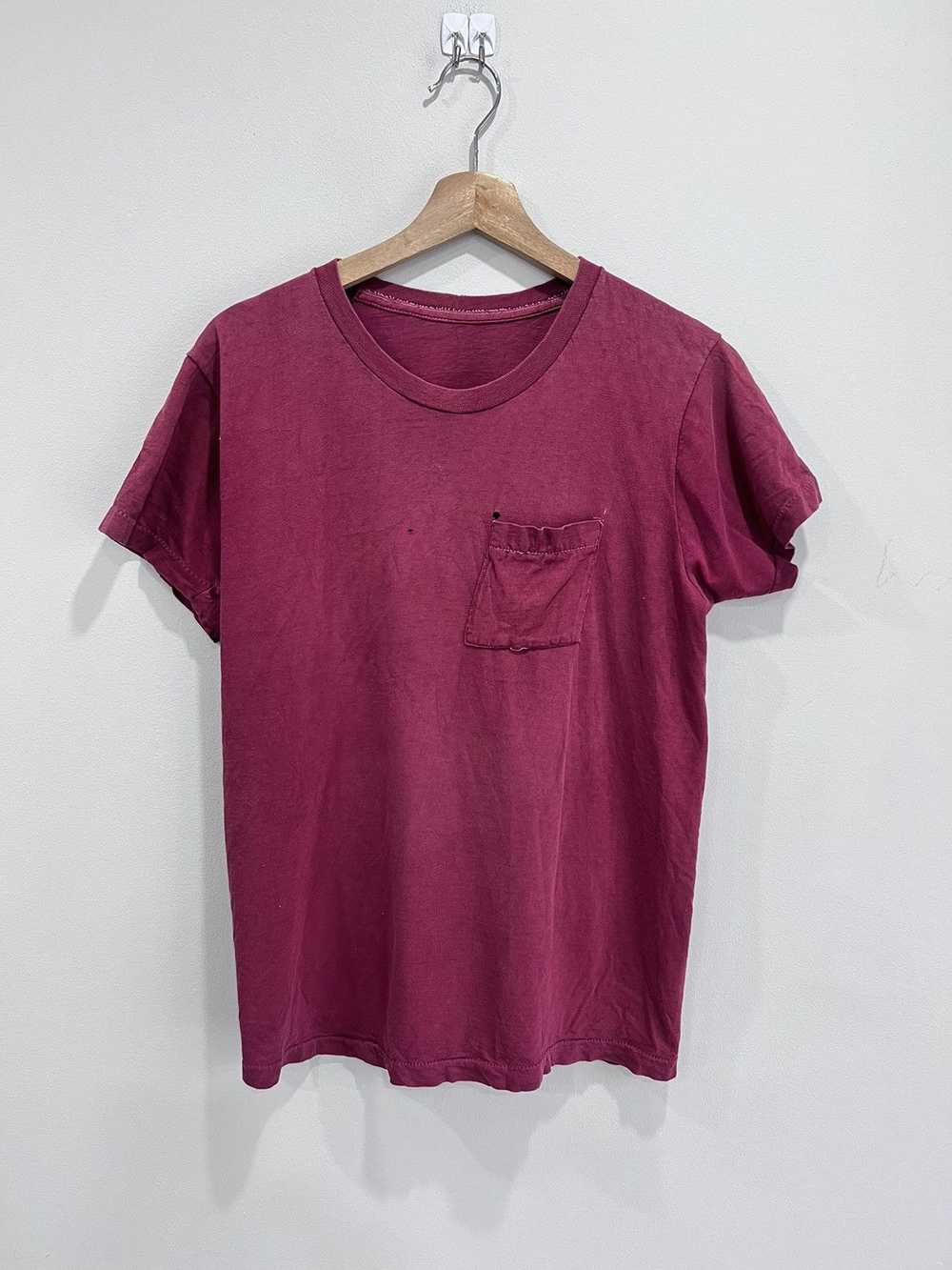 Vintage 90s Single Stitch Blank Tee Shirt Pocket - image 1