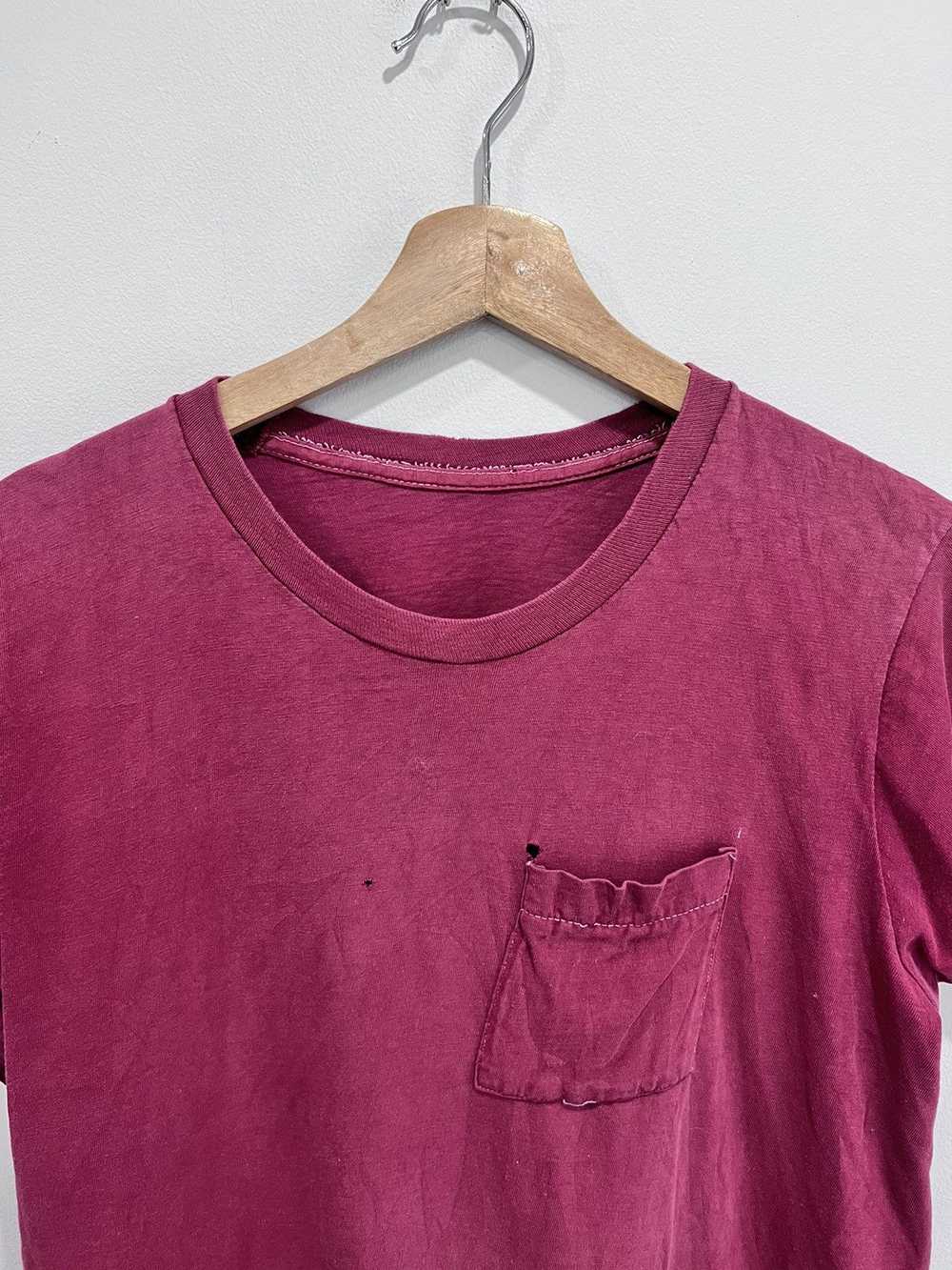 Vintage 90s Single Stitch Blank Tee Shirt Pocket - image 3