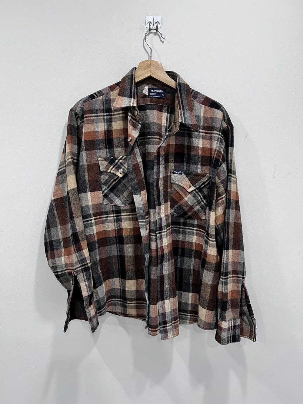 Vintage 90s Wrangler Plaid Button Up Shirt flannel - image 1