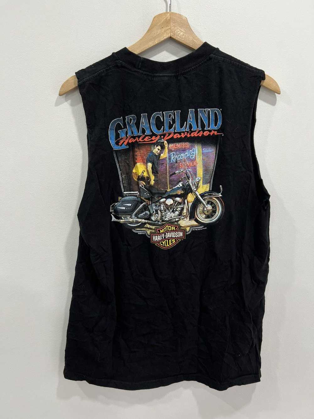 Vtg Harley Davidson Fire Flames Sleeveless Shirt … - image 3