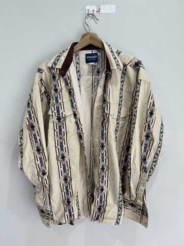 Vintage Wrangler Western Button Up Shirt Aztec - image 1