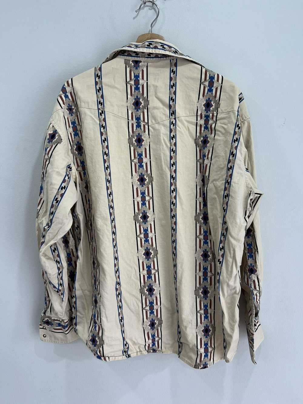 Vintage Wrangler Western Button Up Shirt Aztec - image 2