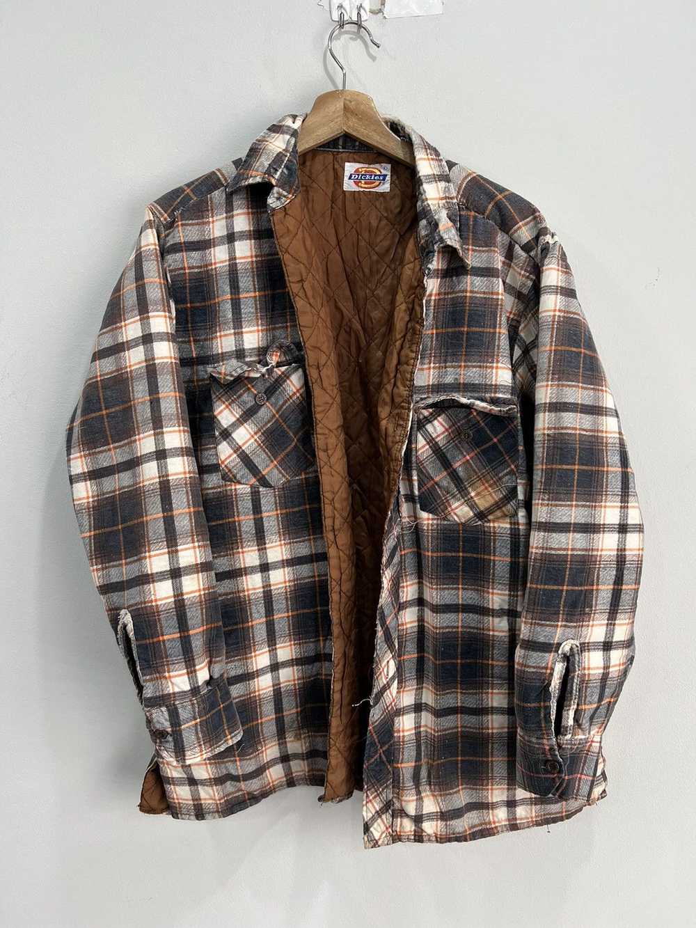 Vintage Dickies Thermal Flannel Button Shirt brown - image 1