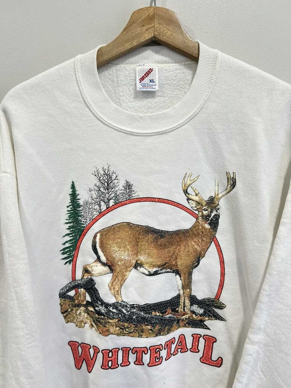 Vintage Whitetail Deer Sweater sweatshirt hunting - image 2