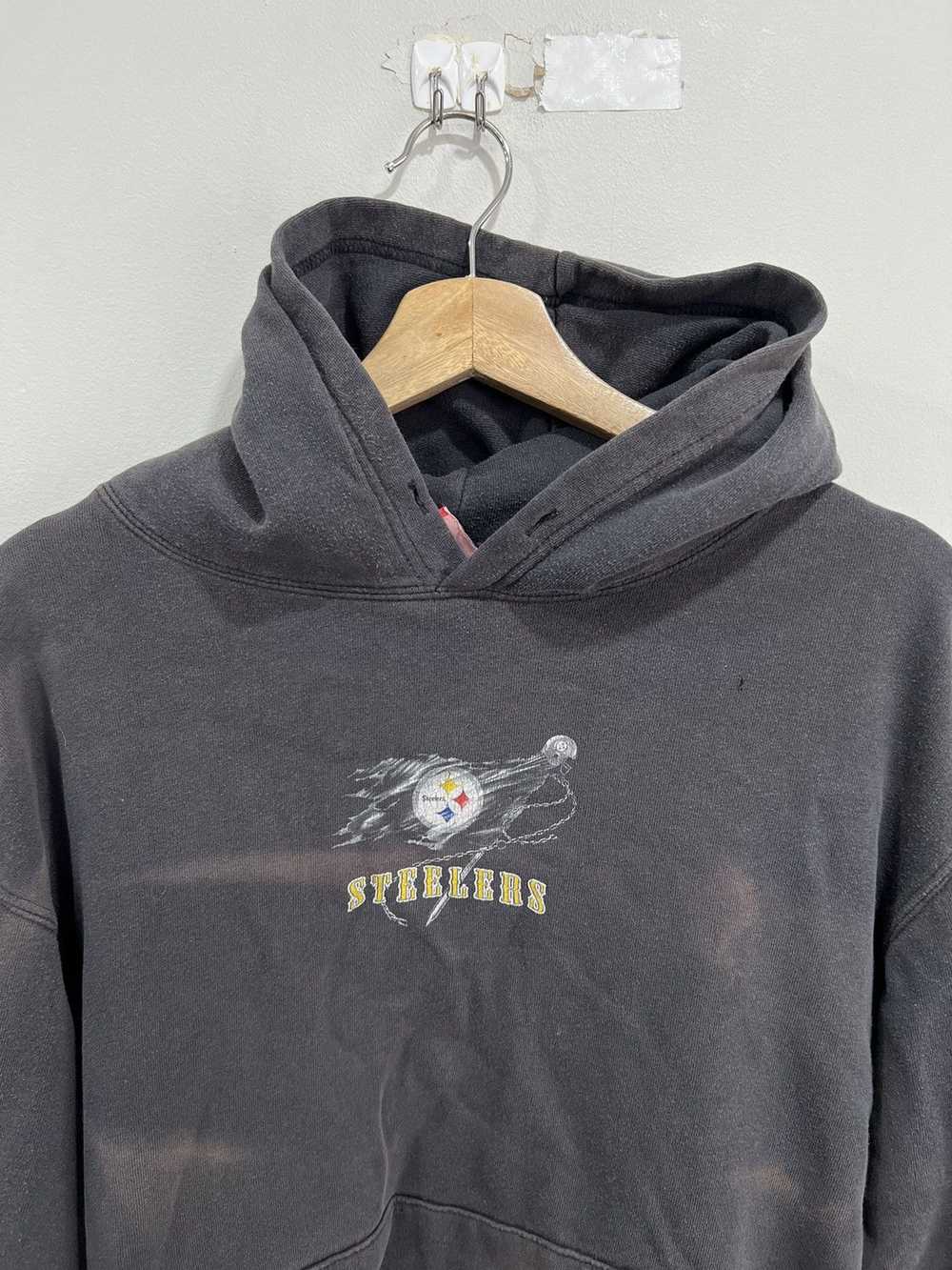 Vintage Pittsburgh Steelers Hoodie Sweater sun fa… - image 3