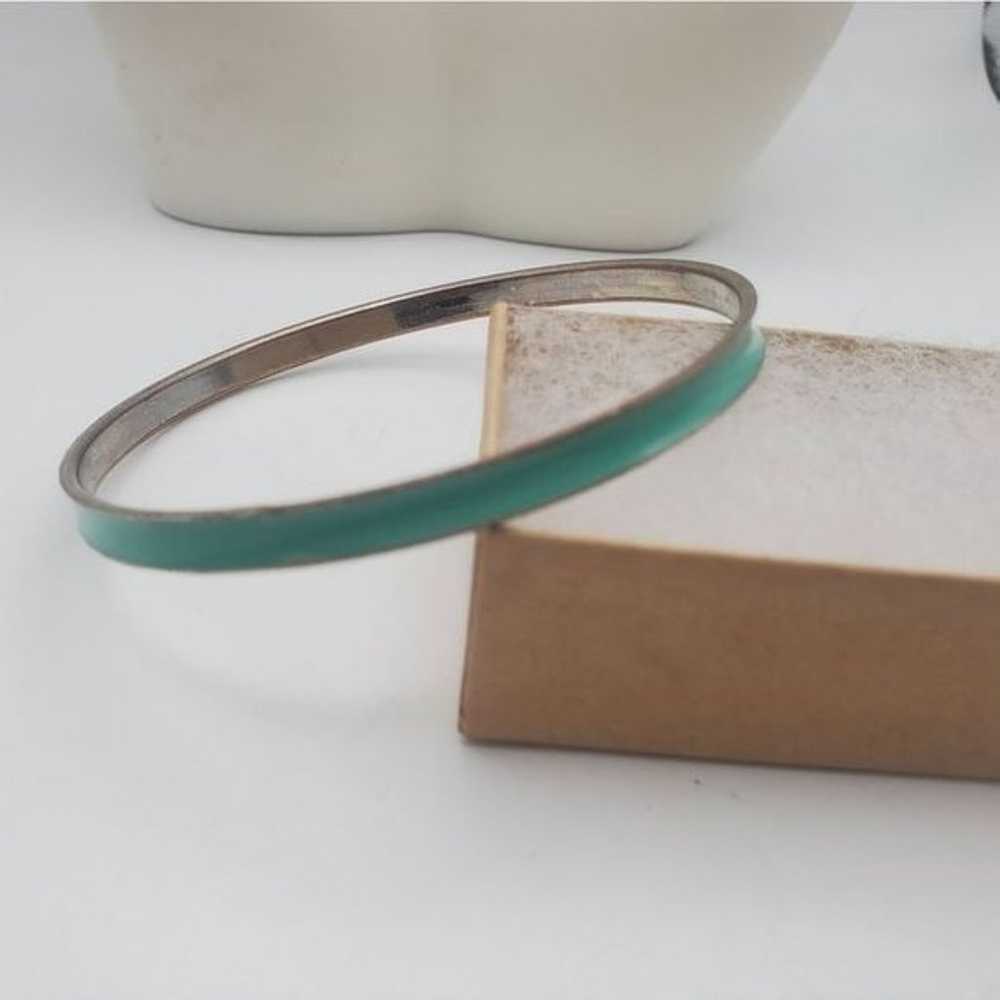 Seagreen enamel 1990s slider bracelet bangle - image 1