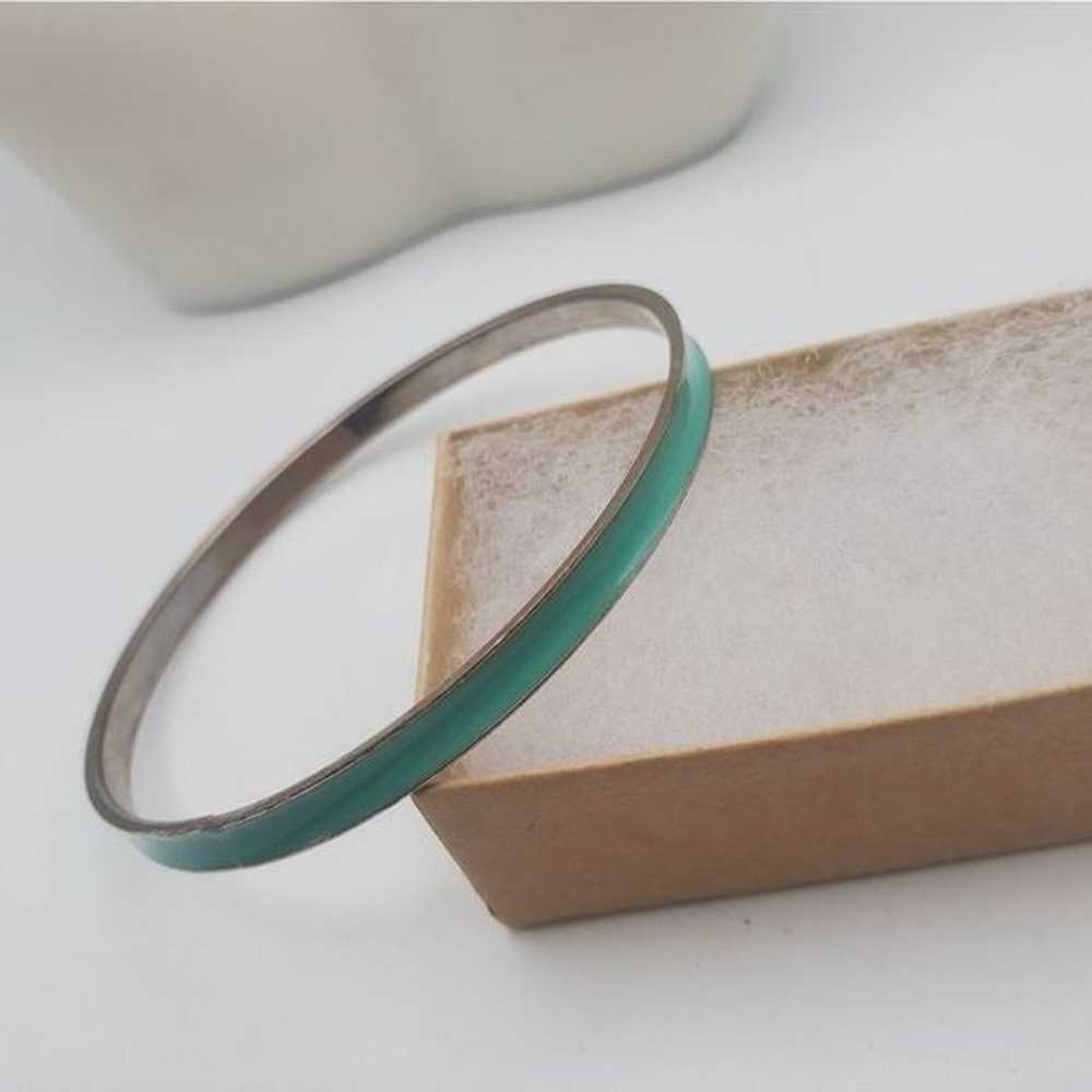 Seagreen enamel 1990s slider bracelet bangle - image 2