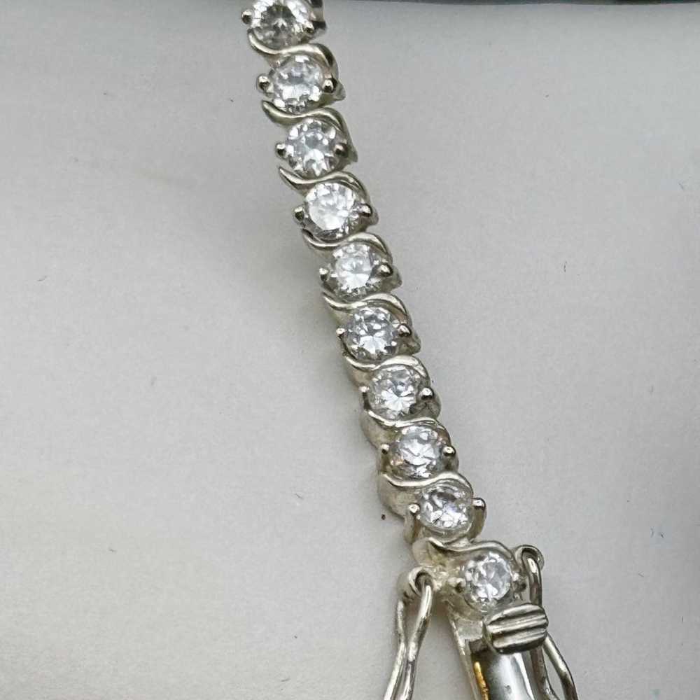 Vintage 925 Sterling Cubic Zirconia 7 Inch Tennis… - image 4